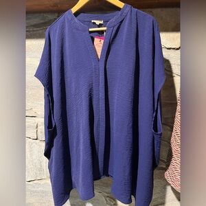 Elegant Navy Blue Women's Top
